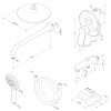 Душевая программа Набор: смеситель для ванны/душа, верхний душ 220 мм, держатель для верхнего душа, душевой набор