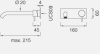 Смесители Настенный смеситель с краном. Длина макс. 215 мм MIL105