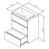 Мебель для ванной База под раковину, напольная, 60 см, 3 ящика, графит матовый