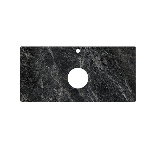 Столешница из керамогранита для накладных раковин Риальто темный серый лаппатированный