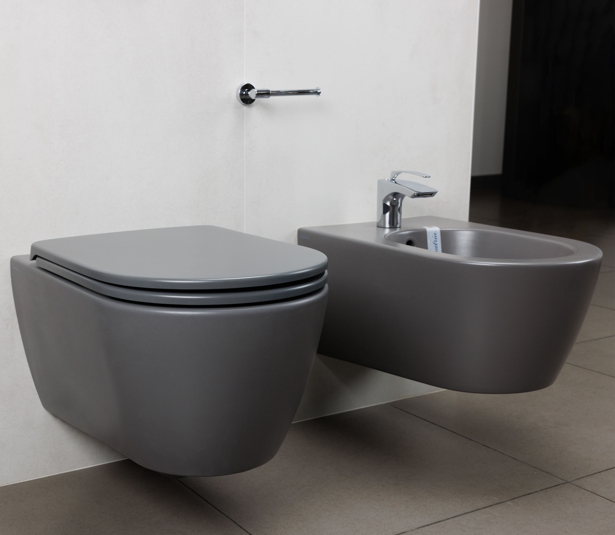 Унитазы Унитаз подв. безободковый  без сиденья, цвет 08-антрацит 