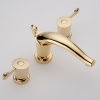 Смесители Смеситель для раковины на 3 отверстия, с донным клапаном, цвет полированное золото