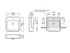 Раковины Раковина полувстраиваемая 48х48х13,5 см, с переливом, с отверстием для смесителя