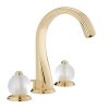 Смесители Смеситель для раковины на 3 отверстия, с донным клапаном, цвет полированное золото