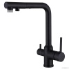 Смесители Смеситель для кухни с подключением фильтра и выдвижной лейкой, черный матовый