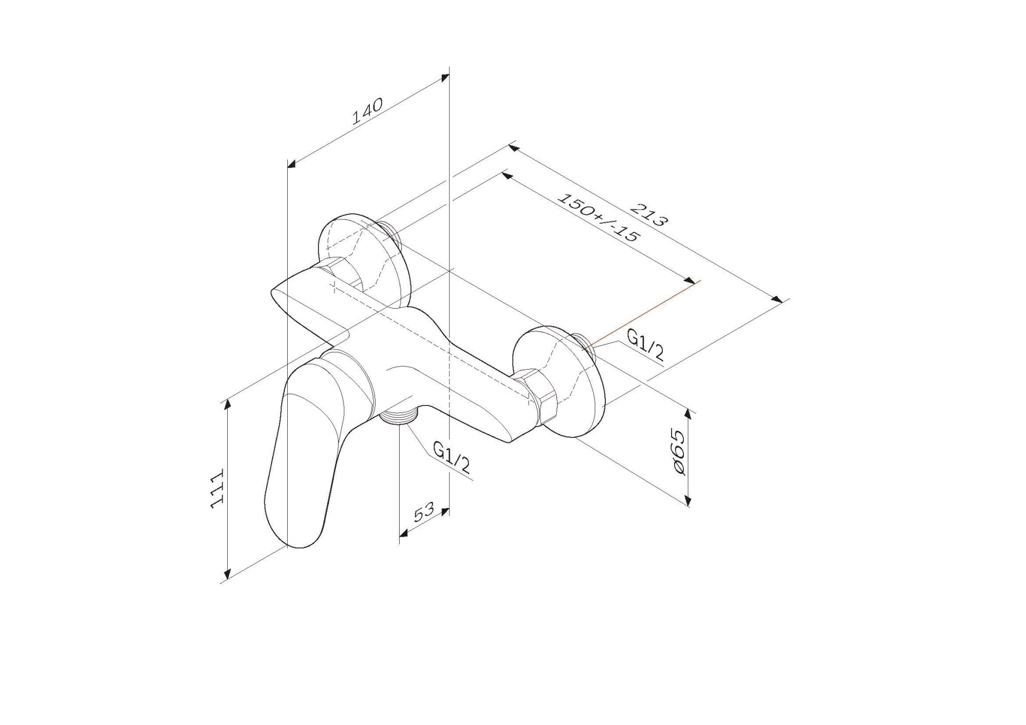 Смесители Смеситель для душа, хром