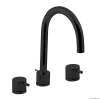 Смесители Смеситель для раковины на 3 отверстия, с донным клапаном, цвет черный матовый