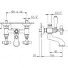 Смесители Смеситель для ванны/душа настенный, вывод для душевой стойки, ручки DAMES ANGLAISES