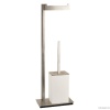 Аксессуары для ванной Стойка с держателем для туалетной бумаги и ершиком, напольная, хром