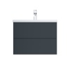 Мебель для ванной База под раковину, подвесная, 75 см, 2 ящика push-to-open, графит матовый
