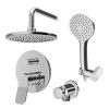 Душевая программа Набор: смеситель для верхнего душа, верхний душ 220 мм, держатель для верхнего душа, душевой набор