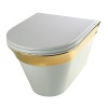 Унитазы Унитаз подвесной безободковый декор золото
