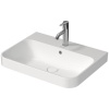 Раковины Duravit Happy D.2 Plus Раковина 600х460мм с переливом, 1 отв под смес, с креплением,  выпуск с керам. покрытием цвет белый