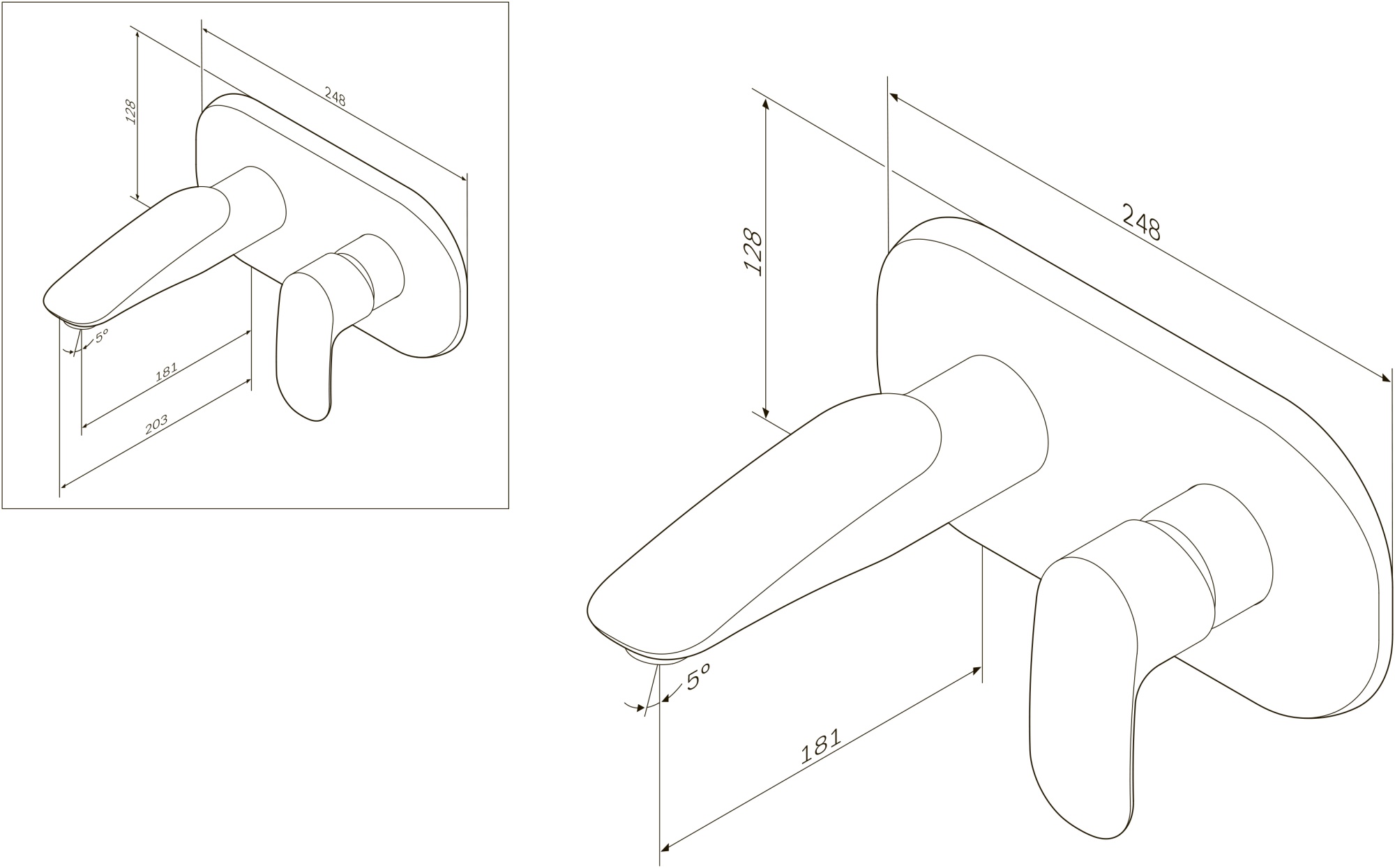 Смесители Смеситель для умывальника встраиваемый, хром 