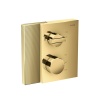 Смесители Смеситель для душа, встраиваемый, термостат, на 1 источник, с запорным вентилем, алмазная огранка, цвет золото