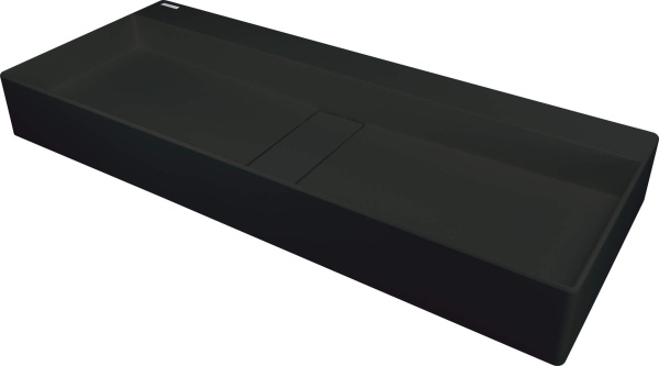 Раковина накладная BLUR иск. камень 1000x400x120мм (черный)