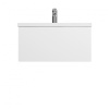 Мебель для ванной База под раковину, подвесная, 75 см, 1 ящик push-to-open, цвет: белый, глянец