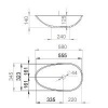 Salini Callista Раковина накладная 560х340, матовая, материал s-stone 1101203SM