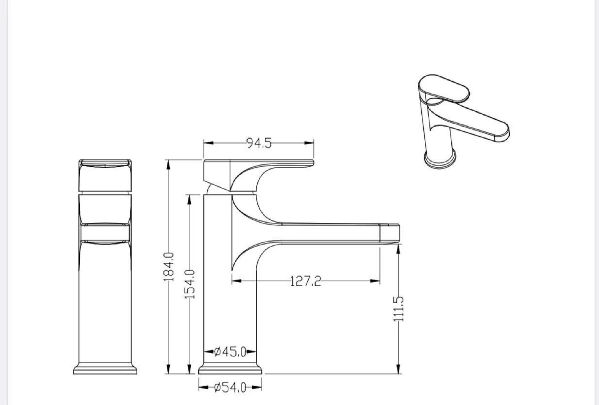 Смесители Смеситель для умывальника черный матовый