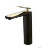 Смесители Смеситель для умывальника высокий черный + золото