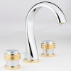 Смесители Смеситель для раковины на 3 отверстия, с донным клапаном, цвет хром/золото
