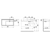 Раковины Раковина 900х460х120мм без перелива, без отв. под смеситель, со скр сливом, полка слева, с покр. LLC, цвет: белый