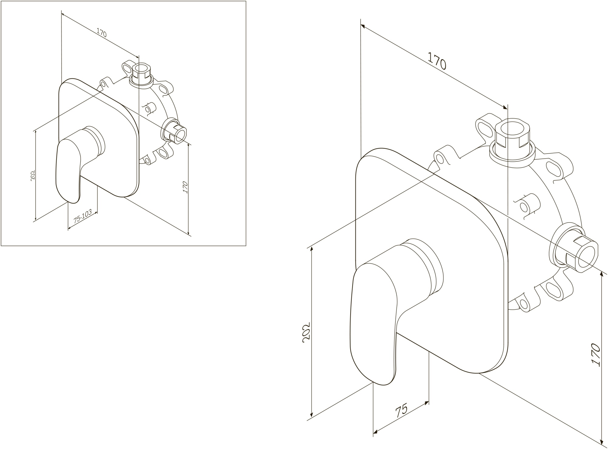 Смесители Смеситель для душа встраиваемый 