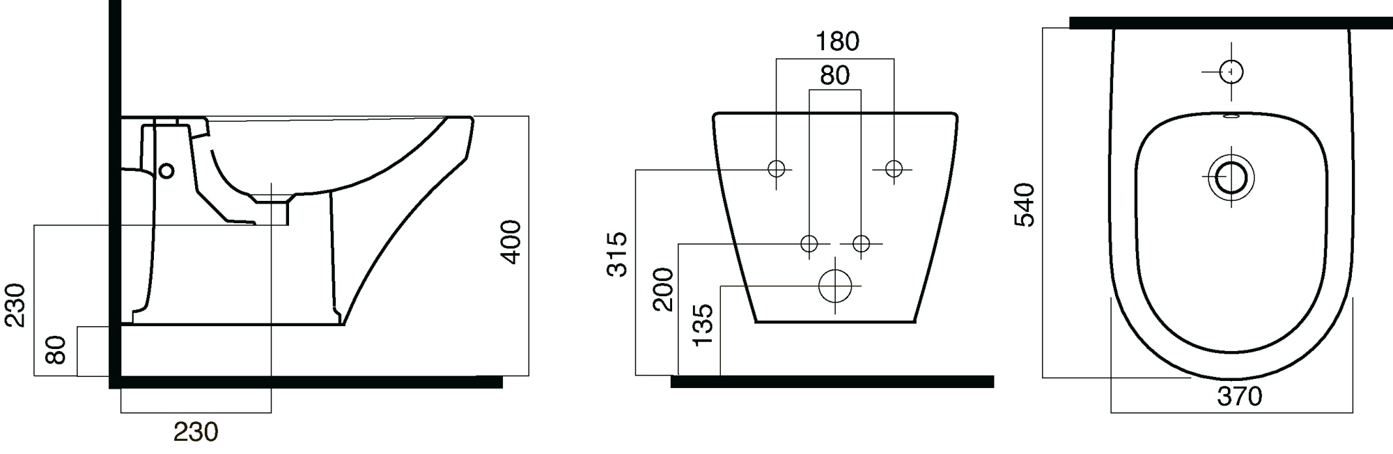 Биде Подвесное биде 