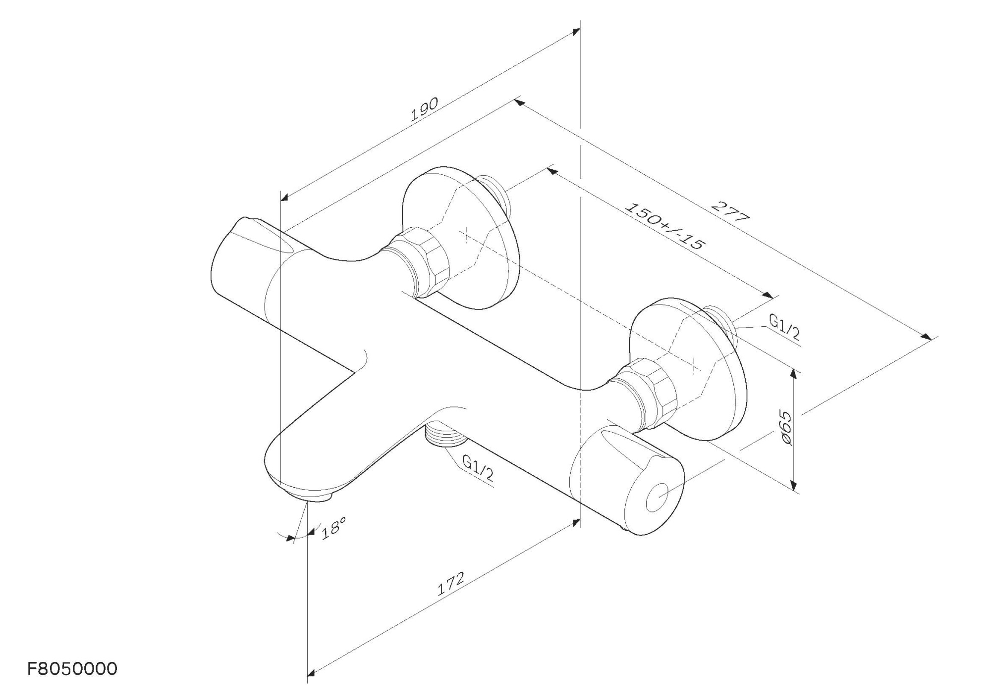 Смесители Смеситель для ванны/душа с термостатом, хром 