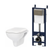 Унитазы Комплект инсталляция с клавишей глянцевый хром с подвесным унитазом Like FlashClean с сиденьем микролифт