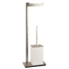 Аксессуары для ванной Стойка с держателем для туалетной бумаги и ершиком, напольная, хром