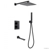Душевая программа Душевая система скрытого монтажа с изливом, термостат, черная матовая