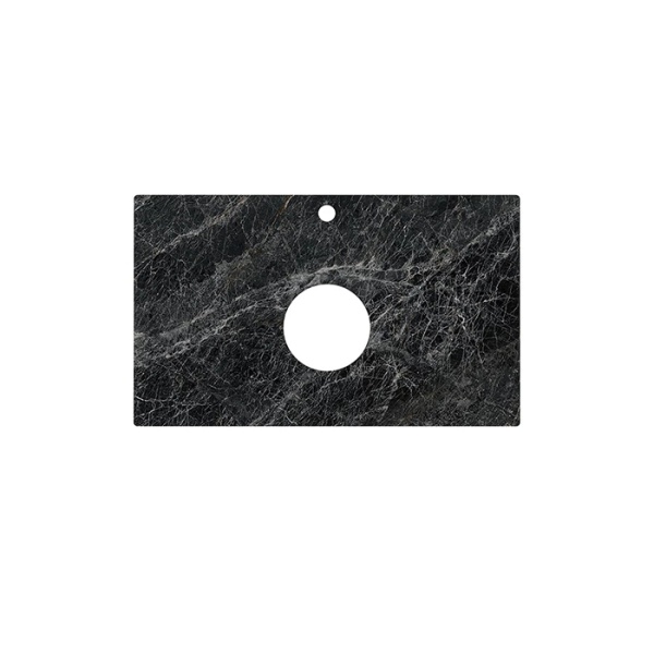 Столешница из керамогранита для накладных раковин Риальто темный серый лаппатированный