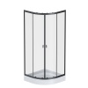 Душевые кабины и ограждения Душевое ограждение c поддоном, 80x80, профиль черный