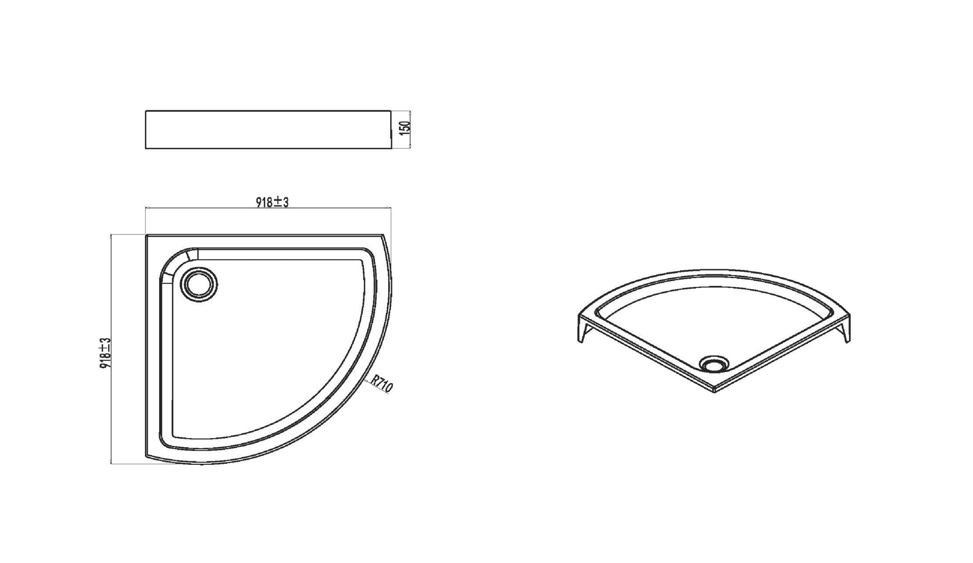 Душевые поддоны Поддон для душевой уголка, 90x90, белый акрил 