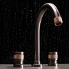 Смесители Смеситель для раковины на 3 отверстия, отделка черный никель/розовое золото