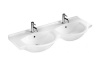 Раковины Раковина подвесная двойная 125х50х18,5 см, с переливом, с отверстием для смесителя