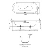 Ванны Ванна встраиваемая с шумоизоляцией 180x80x45 см, черная матовая