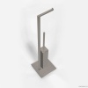 Аксессуары для ванной Стойка напольная с ершом и держателем туалетной бумаги L18*18 H67,5 см, цвет PVD нержавеющая сталь