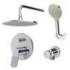 Душевая программа Набор: смеситель для верхнего душа, верхний душ 250 мм, держатель для верхнего душа, душевой набор