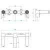Смесители Встраиваемая часть смесителя настенного на 3 отверстия на пластине (рукоят.) cross handle version