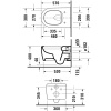 Duravit Qatego Унитаз подвесной безободковый 370х570 мм, с креплением durafix и петлями из нержавеющей стали, цвет белый 2556090000