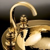 Смесители Смеситель для раковины, 3 отв., цвет золото/черный фарфор