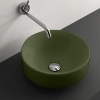 Раковины Раковина круглая, 45 см, без отверстий под смеситель, без перелива накладная или встраиваемая, цвет: Verde muschio