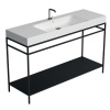 Мебель для ванной Kerasan Cento Стальная структура 140х45см, под раковину, напольная, с металлической полкой, цвет: черный матовый