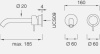 Смесители Настенный смеситель с краном. Длина макс. 185 мм MIL35