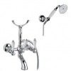 Смесители Смеситель для ванны настенный, с переключателем ванна/душ, с ручным душем на держателе, ручки PETIT M. BLANC