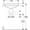 Раковины Раковина частично встраиваемая сверху 50х40х17,8 см, без перелива