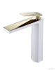 Смесители Смеситель для умывальника высокий белый + золото