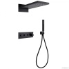 Душевая программа Душевая система скрытого монтажа без излива, термостат, черная матовая